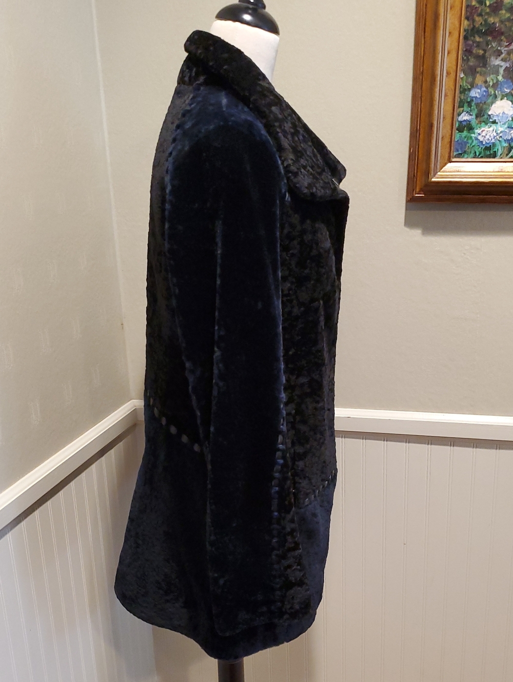 Autunno Shearling Fur Colorblock Jacket - Picture 5 of 14